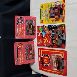 1990s LOT 5 NEW McDonald's Racing Champions Die Cast Metal Cars Original Pkgs